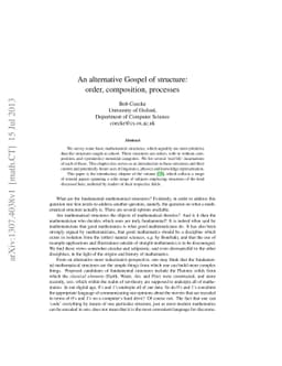 An alternative Gospel of structure: order, composition, processes