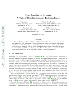 From Bandits to Experts: A Tale of Domination and Independence