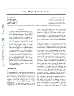 Kernel Adaptive Metropolis-Hastings