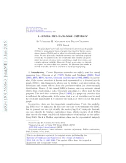 A generalized back-door criterion