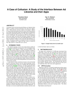 A Case of Collusion: A Study of the Interface Between Ad Libraries and
  their Apps