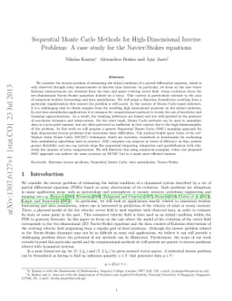 Sequential Monte Carlo Methods for High-Dimensional Inverse Problems: A
  case study for the Navier-Stokes equations