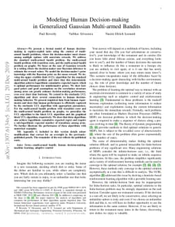 Modeling Human Decision-making in Generalized Gaussian Multi-armed
  Bandits