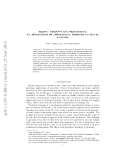 Sliding Windows and Persistence: An Application of Topological Methods
  to Signal Analysis