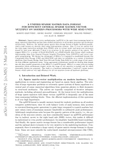 A unified sparse matrix data format for efficient general sparse
  matrix-vector multiply on modern processors with wide SIMD units