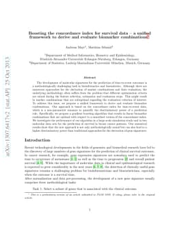 Boosting the concordance index for survival data - a unified framework
  to derive and evaluate biomarker combinations