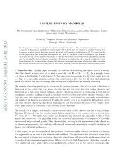 Cluster Trees on Manifolds