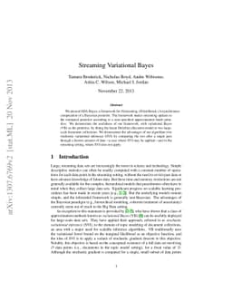 Streaming Variational Bayes