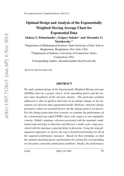 Optimal Design and Analysis of the Exponentially Weighted Moving Average
  Chart for Exponential Data