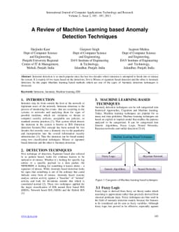 A Review of Machine Learning based Anomaly Detection Techniques