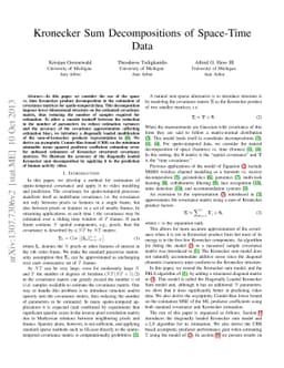Kronecker Sum Decompositions of Space-Time Data