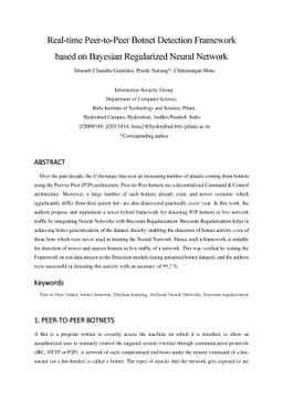 Real-time Peer-to-Peer Botnet Detection Framework based on Bayesian
  Regularized Neural Network
