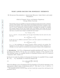 Tight Lower Bounds for Homology Inference