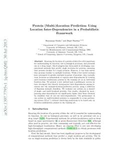 Protein (Multi-)Location Prediction: Using Location Inter-Dependencies
  in a Probabilistic Framework