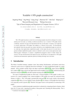 Scalable $k$-NN graph construction