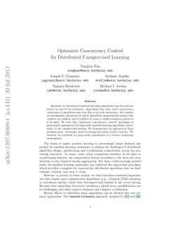 Optimistic Concurrency Control for Distributed Unsupervised Learning