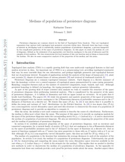 Medians of populations of persistence diagrams