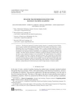 Measure Transformer Semantics for Bayesian Machine Learning