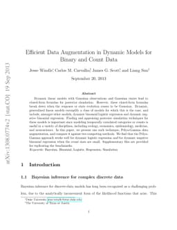 Efficient Data Augmentation in Dynamic Models for Binary and Count Data