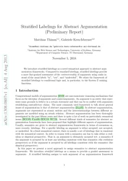 Stratified Labelings for Abstract Argumentation