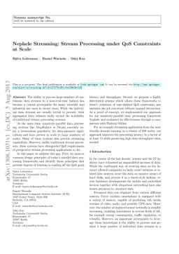 Nephele Streaming: Stream Processing Under QoS Constraints At Scale