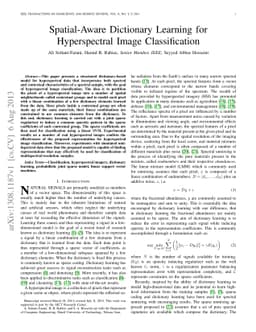 Spatial-Aware Dictionary Learning for Hyperspectral Image Classification