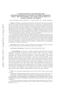 A computational framework for infinite-dimensional Bayesian inverse
  problems. Part I: The linearized case, with application to global seismic
  inversion