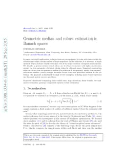 Geometric median and robust estimation in Banach spaces
