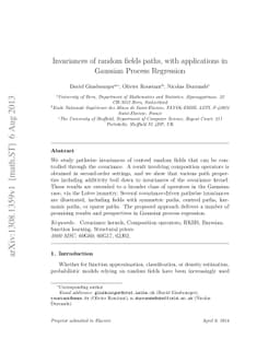 Invariances of random fields paths, with applications in Gaussian
  Process Regression