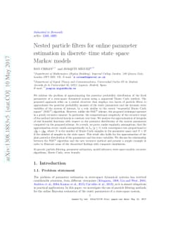 Nested particle filters for online parameter estimation in discrete-time
  state-space Markov models