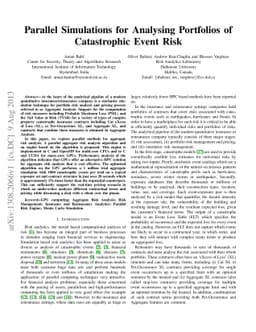 Parallel Simulations for Analysing Portfolios of Catastrophic Event Risk