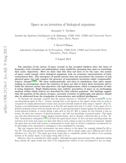 Space as an invention of biological organisms