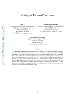 Coding for Random Projections