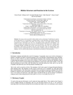 Hidden Structure and Function in the Lexicon