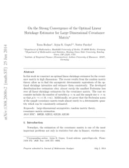On the Strong Convergence of the Optimal Linear Shrinkage Estimator for
  Large Dimensional Covariance Matrix