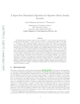 A Super-Fast Distributed Algorithm for Bipartite Metric Facility
  Location