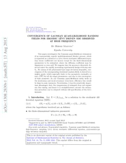 Convergence of Gaussian quasi-likelihood random fields for ergodic
  Lévy driven SDE observed at high frequency