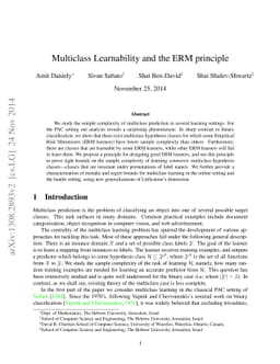 Multiclass learnability and the ERM principle