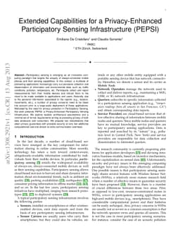 Extended Capabilities for a Privacy-Enhanced Participatory Sensing
  Infrastructure (PEPSI)