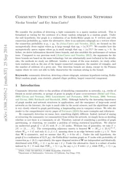 Community Detection in Sparse Random Networks
