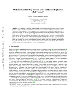 On Barriers and the Gap between Active and Passive Replication (Full
  Version)