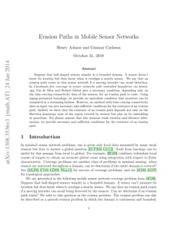 Evasion Paths in Mobile Sensor Networks