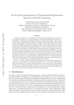On the State and Importance of Reproducible Experimental Research in
  Parallel Computing