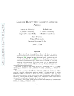 Decision Theory with Resource-Bounded Agents