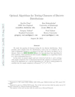Optimal Algorithms for Testing Closeness of Discrete Distributions