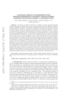 A-optimal design of experiments for infinite-dimensional Bayesian linear
  inverse problems with regularized $\ell_0$-sparsification