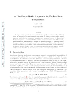 A Likelihood Ratio Approach for Probabilistic Inequalities