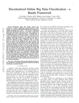 Decentralized Online Big Data Classification - a Bandit Framework