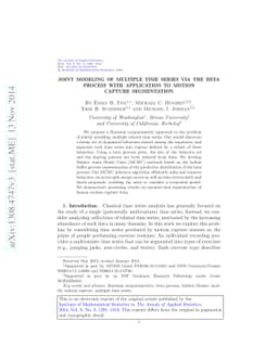 Joint modeling of multiple time series via the beta process with
  application to motion capture segmentation