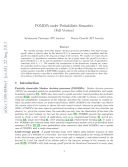 POMDPs under Probabilistic Semantics